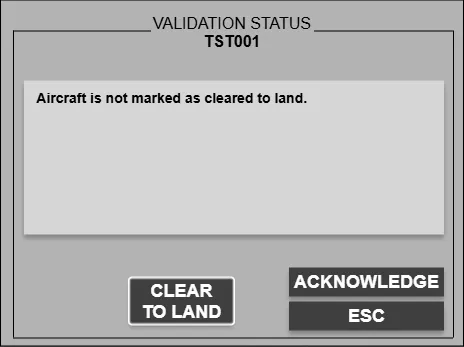 Landing clearance dialog