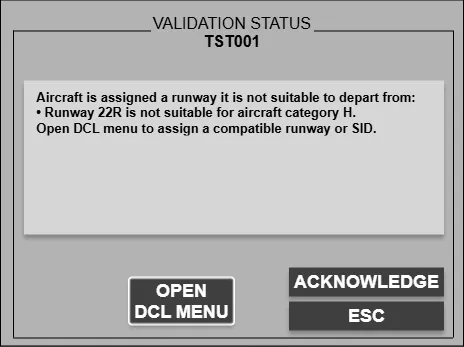 Runway type dialog